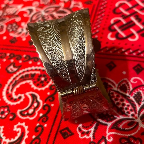 Beautiful Vintage Bracelet - Silver with Gold Flakes 70’s 80’s - Picture 4 of 5